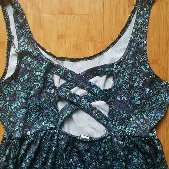 💀Hot Topic Sugar Skull Skater Dress💀 - Picture 4 of 5
